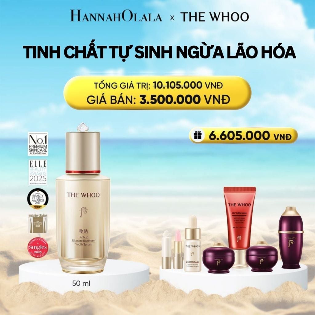  DEAL 1: TINH CHẤT TỰ SINH NGỪA LÃO HÓA THẾ HỆ THỨ 4 THE WHOO BICHUP ULTIMATE RECOVERY YOUTH SERUM 50ML 