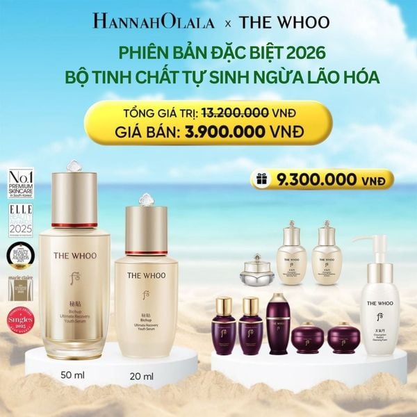  DEAL 2: PHIÊN BẢN ĐẶC BIỆT 2026 - BỘ TINH CHẤT TỰ SINH NGỪA LÃO HÓA THẾ HỆ THỨ 4 THE WHOO BICHUP ULTIMATE RECOVERY YOUTH SERUM DUO SPECIAL SET 