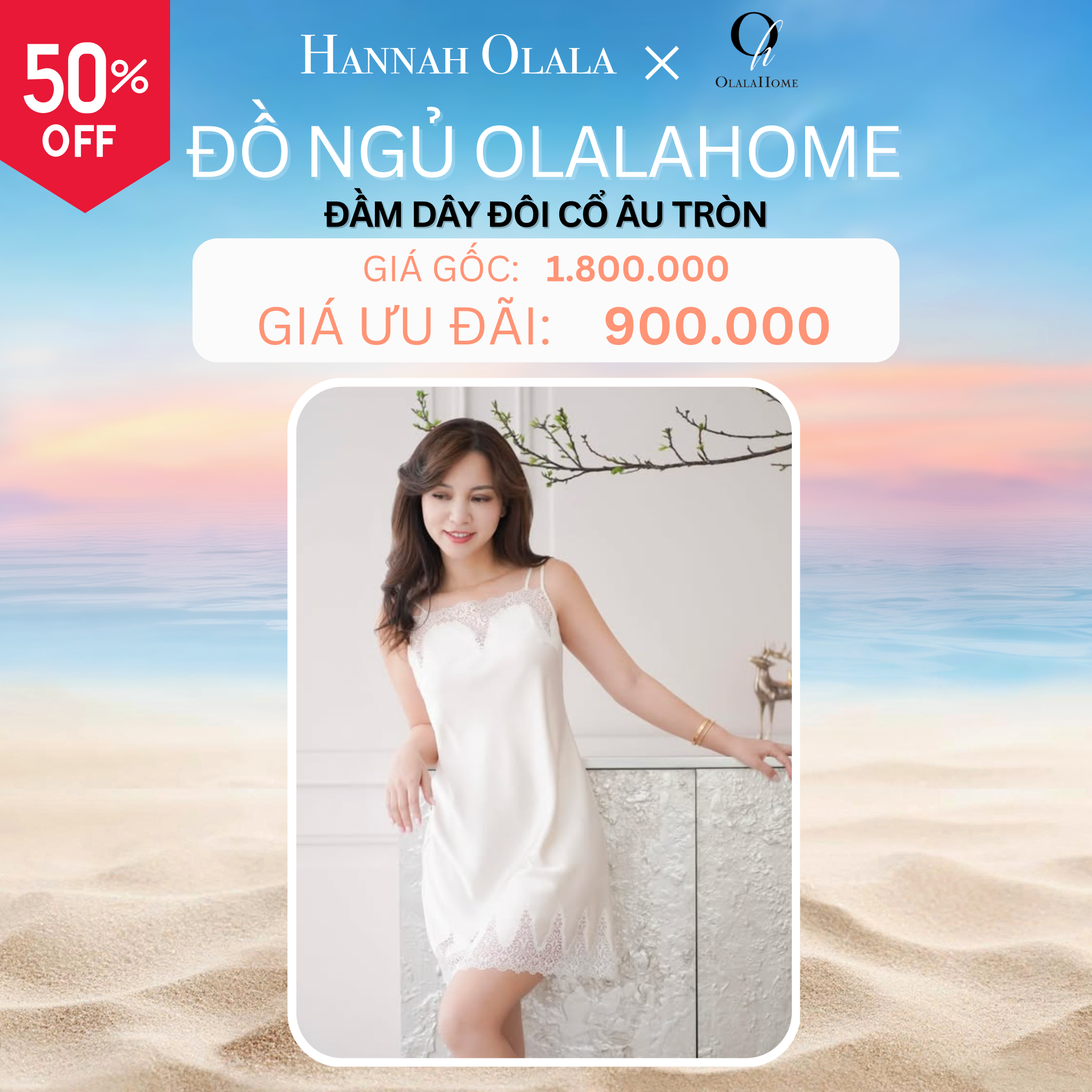 Đầm Dây Đôi Cổ Âu Tròn - Hannah Olala