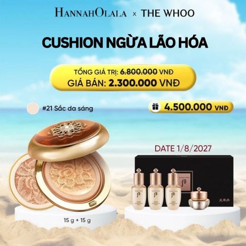  DEAL 17: [TẶNG KÈM 1 LÕI] CUSHION NGỪA LÃO HÓA WHOO CHEONGIDAN ESSENCE CUSHION SPF50+/PA+++ - MÀU 21 