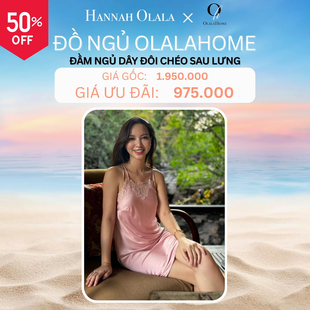 DEAL 11A: ĐẦM NGỦ DÂY ĐÔI CHÉO SAU LƯNG - MÀU HỒNG 