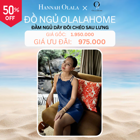  DEAL 11C: ĐẦM NGỦ DÂY ĐÔI CHÉO SAU LƯNG - MÀU XANH ĐEN 