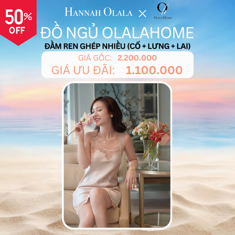 Deal 12: đầm ren ghép nhiều (cổ + lưng + lai) - màu nude - Hannah Olala