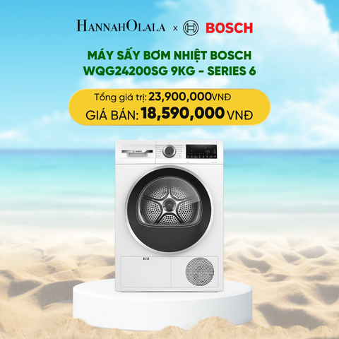  DEAL 7: MÁY SẤY BƠM NHIỆT BOSCH WQG24200SG 9KG - SERIES 6 
