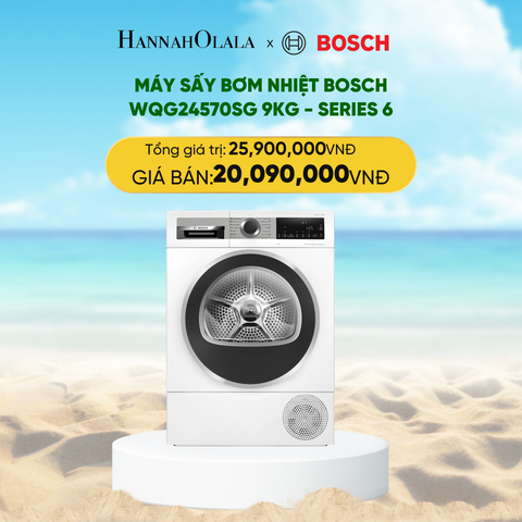  DEAL 6: MÁY SẤY BƠM NHIỆT BOSCH WQG24570SG 9KG - SERIES 6 