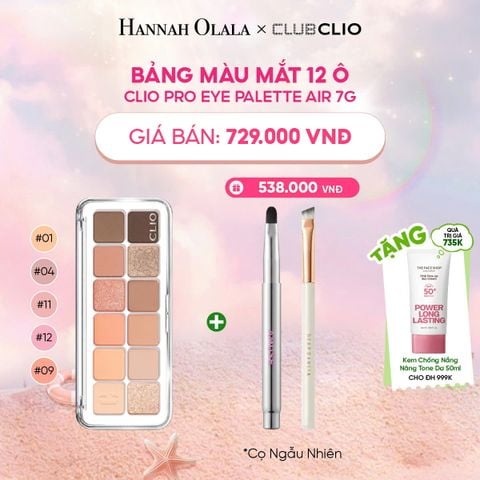  BẢNG MÀU MẮT 12 Ô CLIO PRO EYE PALETTE AIR 7G 
