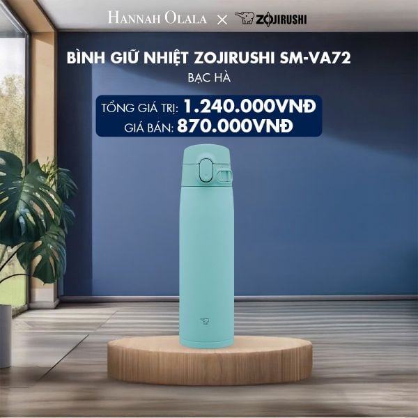  DEAL 3: BÌNH GIỮ NHIỆT ZOJIRUSHI SM-VA72 (MÀU TRẮNG/BẠC HÀ) 