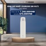  DEAL 3: BÌNH GIỮ NHIỆT ZOJIRUSHI SM-VA72 (MÀU TRẮNG/BẠC HÀ) 