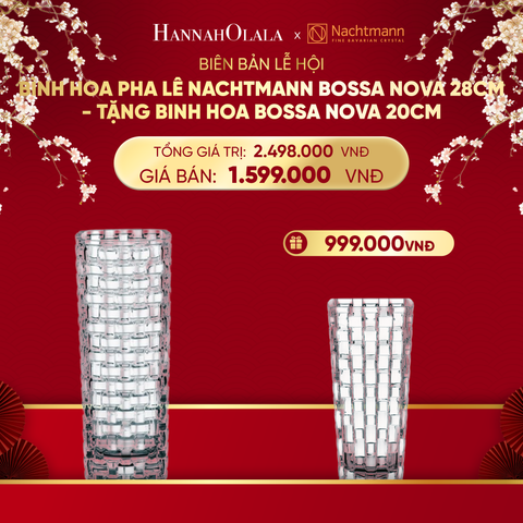  DEAL 7: BÌNH HOA PHA LÊ NACHTMANN QUARTZ 26CM - TẶNG BÌNH HOA PHA LÊ NACHTMANN QUARTZ 16CM 