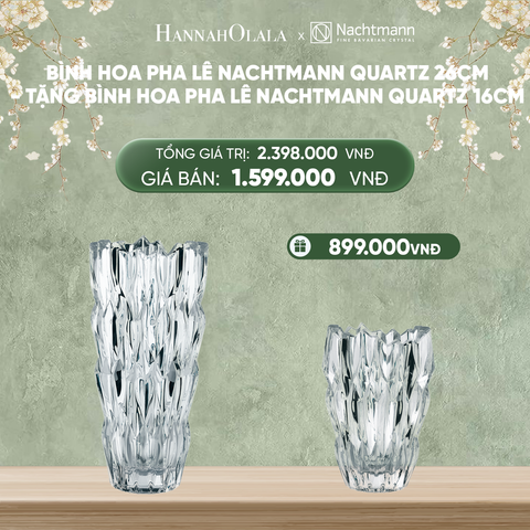  DEAL 7: BÌNH HOA PHA LÊ NACHTMANN QUARTZ 26CM - TẶNG BÌNH HOA PHA LÊ NACHTMANN QUARTZ 16CM 