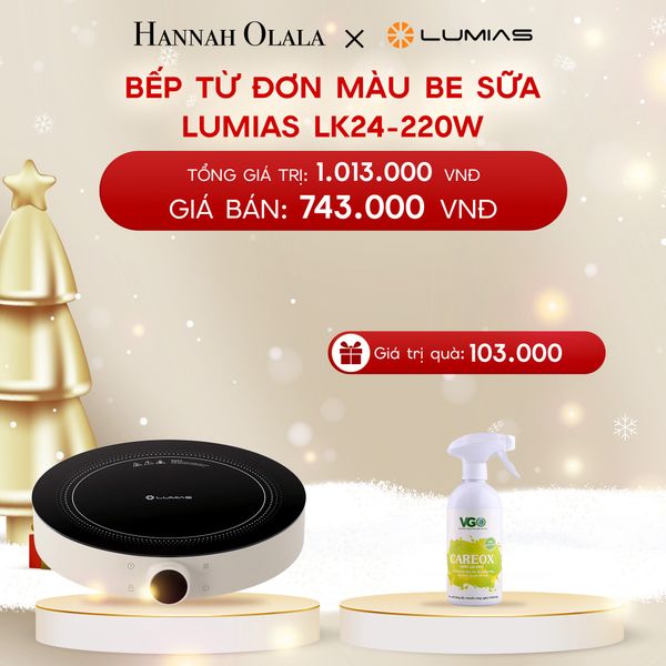  A102_DEAL 38: BẾP TỪ ĐƠN MÀU BE SỮA LUMIAS LK24-220W 