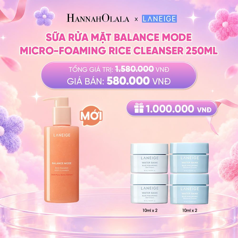  DEAL 8: SỮA RỬA MẶT BALANCE MODE MICRO FOAMING RICE CLEANSER LÀM SẠCH CHO DA DẦU VÀ DA HỖN HỢP 250ML_ A86 