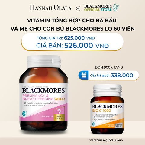  DEAL 6: VITAMIN TỔNG HỢP CHO BÀ BẦU VÀ MẸ CHO CON BÚ BLACKMORES PREGNANCY & BREAST-FEEDING GOLD LỌ 60 VIÊN 