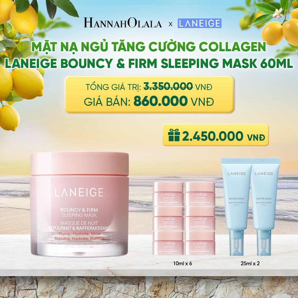  MẶT NẠ NGỦ DƯỠNG ẨM LANEIGE BOUNCY & FIRM SLEEPING MASK 60ML TĂNG CƯỜNG COLLAGEN VÀ CHĂM SÓC DA 