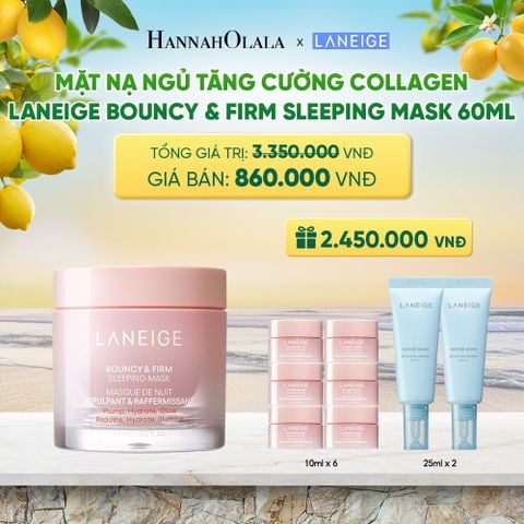  MẶT NẠ NGỦ DƯỠNG ẨM LANEIGE BOUNCY & FIRM SLEEPING MASK 60ML TĂNG CƯỜNG COLLAGEN VÀ CHĂM SÓC DA 