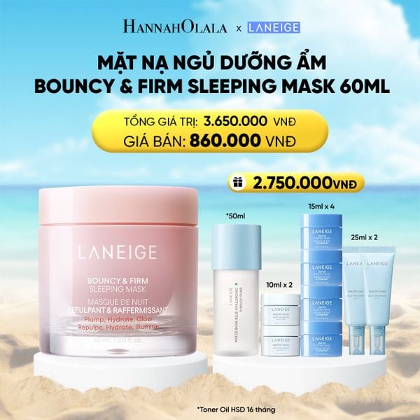  MẶT NẠ NGỦ DƯỠNG ẨM LANEIGE BOUNCY & FIRM SLEEPING MASK 60ML TĂNG CƯỜNG COLLAGEN VÀ CHĂM SÓC DA 