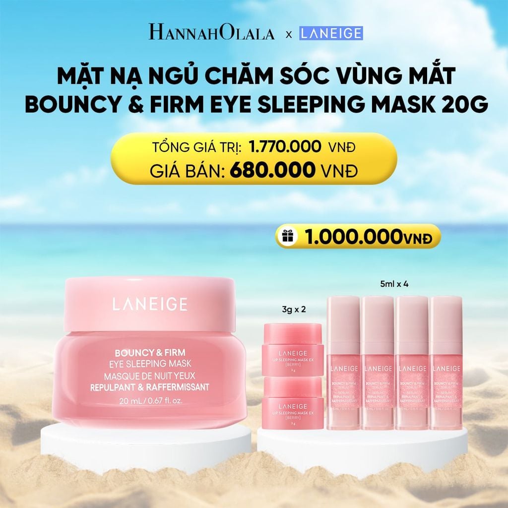  MẶT NẠ NGỦ CHĂM SÓC VÙNG MẮT LANEIGE BOUNCY & FIRM EYE SLEEPING MASK 20G 