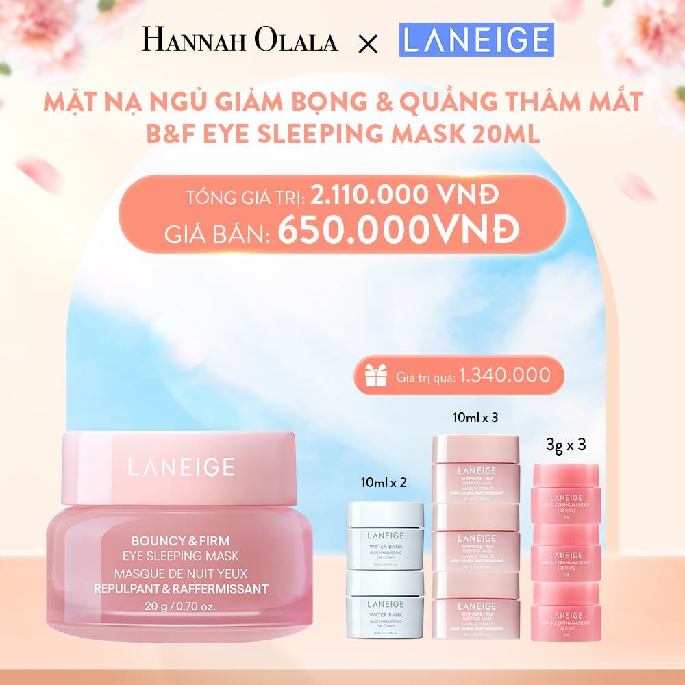  A437_DEAL 5: MẶT NẠ NGỦ DƯỠNG ẨM DÀNH CHO MẮT LANEIGE BOUNCY & FIRM EYE SLEEPING MASK 20ML 