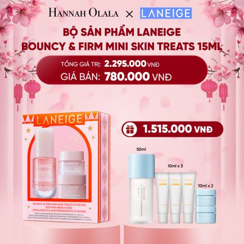  DEAL 16: [HOLIDAY SET] SERUM TĂNG CƯỜNG COLLAGEN, LÀM MỜ DẤU HIỆU LÃO HÓA, GIÚP DA CĂNG SÁNG LANEIGE BOUNCY & FIRM SERUM MINI SKINTREATS HOLIDAY 15ML 