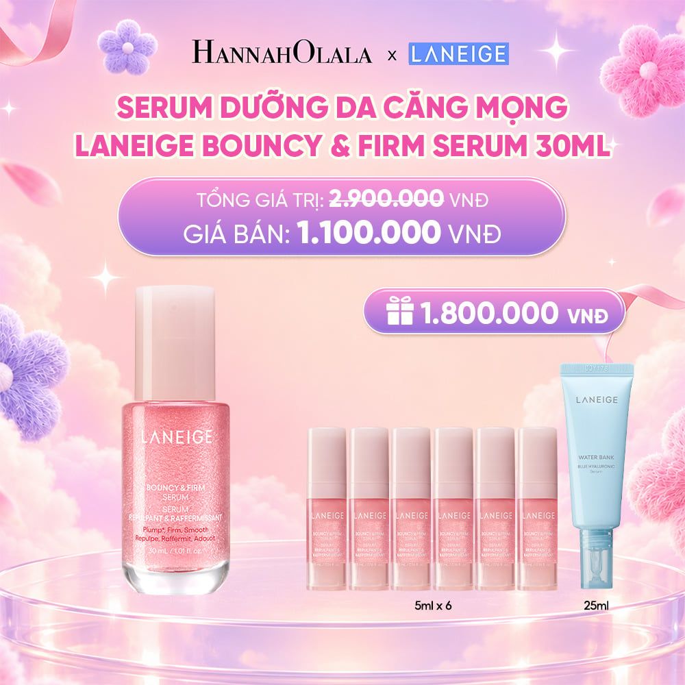  DEAL 12: SERUM TĂNG CƯỜNG COLLAGEN LÀM MỜ DẤU HIỆU LÃO HÓA GIÚP DA CĂNG SÁNG LANEIGE BOUNCY & FIRM SERUM 30ML_ A81 