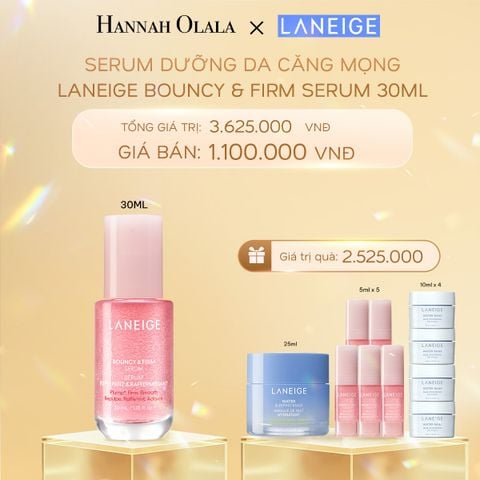  DEAL 10: SERUM TĂNG CƯỜNG COLLAGEN, LÀM MỜ DẤU HIỆU LÃO HÓA, GIÚP DA CĂNG SÁNG LANEIGE BOUNCY & FIRM SERUM 30ML 