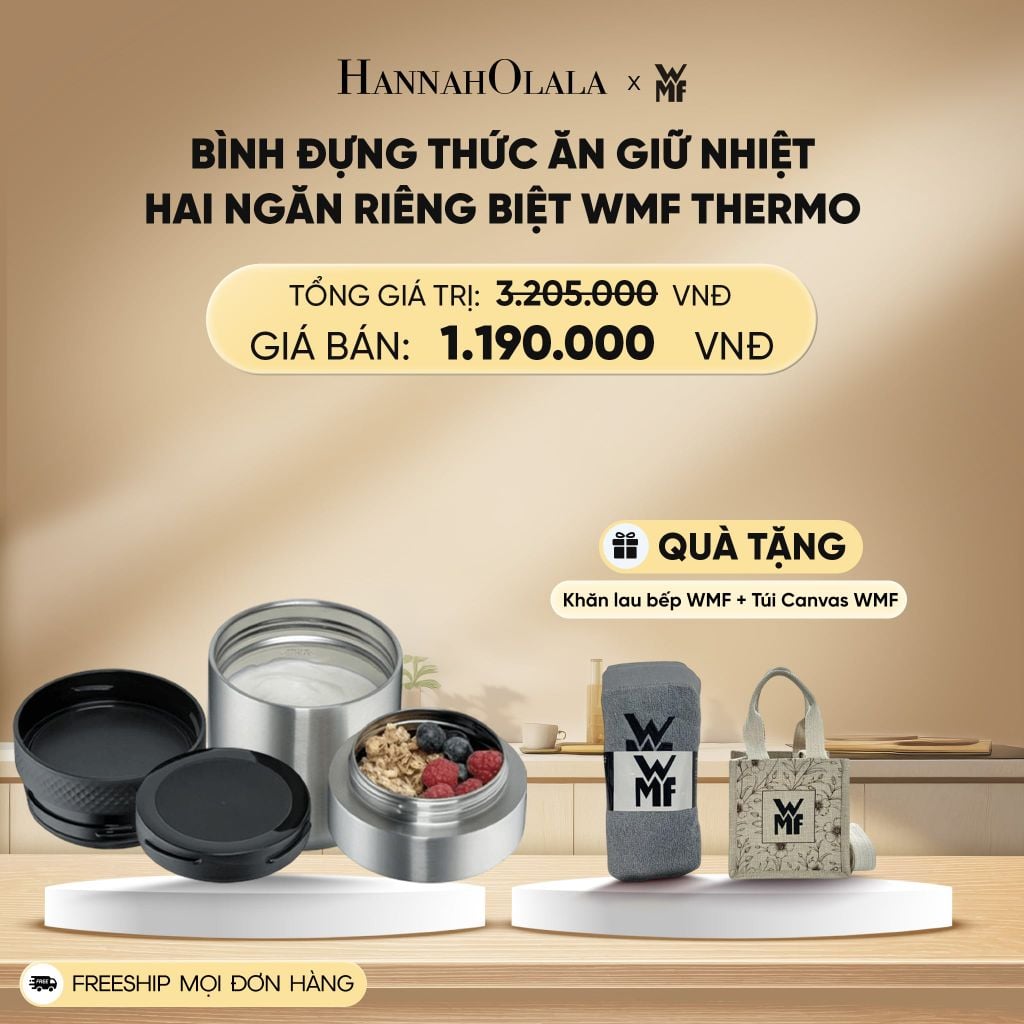  DEAL 13: BÌNH ĐỰNG THỨC ĂN GIỮ NHIỆT HAI NGĂN RIÊNG BIỆT WMF THERMO 