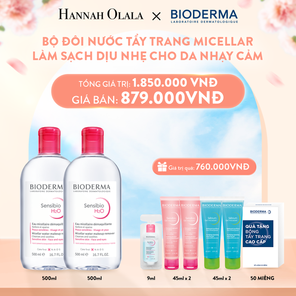  A128_DEAL 1: BỘ ĐÔI NƯỚC TẨY TRANG MICELLAR LÀM SẠCH DỊU NHẸ CHO DA NHẠY CẢM 