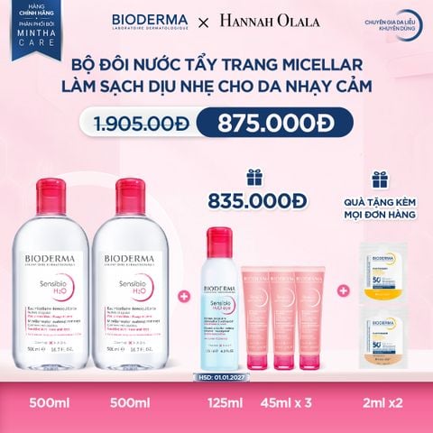  DEAL 1: BỘ ĐÔI NƯỚC TẨY TRANG MICELLAR LÀM SẠCH DỊU NHẸ CHO DA NHẠY CẢM 