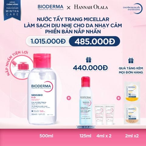  DEAL 4: NƯỚC TẨY TRANG MICELLAR LÀM SẠCH DỊU NHẸ CHO DA NHẠY CẢM - PHIÊN BẢN NẮP NHẤN 