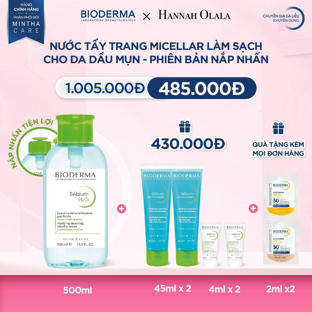  DEAL 7: NƯỚC TẨY TRANG MICELLAR LÀM SẠCH CHO DA DẦU, MỤN (PHIÊN BẢN NẮP NHẤN) 