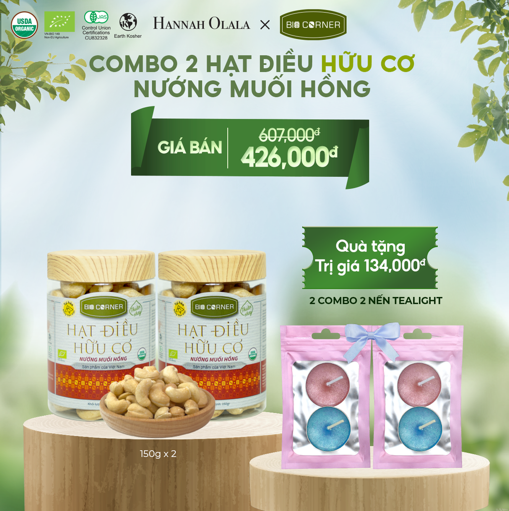  T6_DEAL 6: COMBO 2 HẠT ĐIỀU VỊ MUỐI HỒNG (150G) 