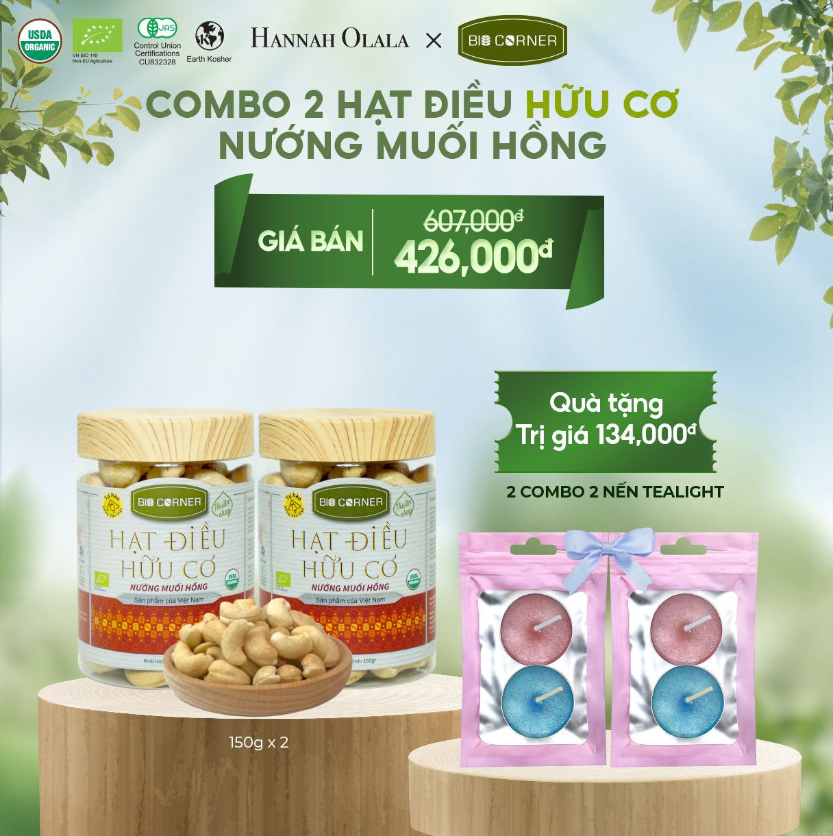  T6_DEAL 6: COMBO 2 HẠT ĐIỀU VỊ MUỐI HỒNG (150G) 