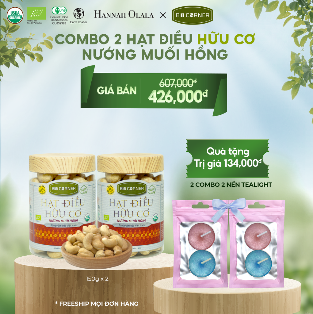 E9_DEAL 6: COMBO 2 HẠT ĐIỀU VỊ MUỐI HỒNG (150G) 