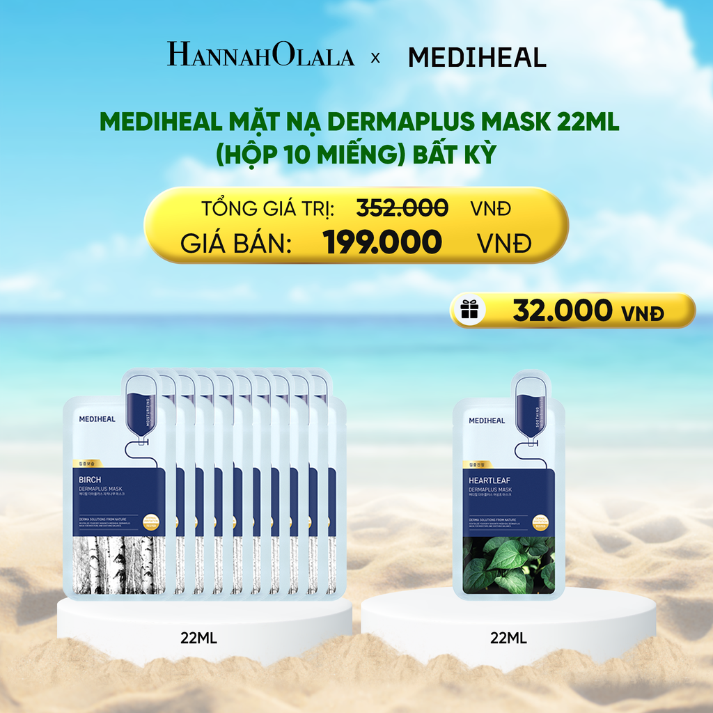  MEDIHEAL MẶT NẠ DERMAPLUS MASK 22ML (HỘP 10 MIẾNG) BẤT KỲ 