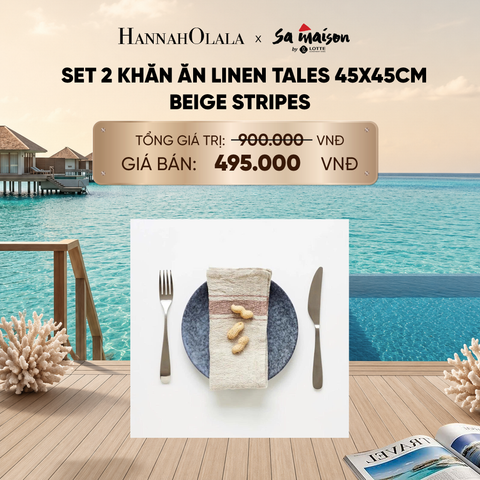  SET 2 KHĂN ĂN LINEN TALES 45X45CM - DEAL 5_ D1870 