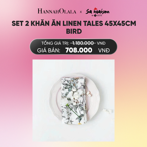  FLASH DEAL 5: SET 2 KHĂN ĂN LINEN TALES 45X45CM_A612 
