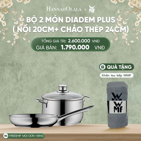  DEAL 8: BỘ 2 MÓN DIADEM PLUS ( NỒI 20CM+ CHẢO THÉP 24CM) 
