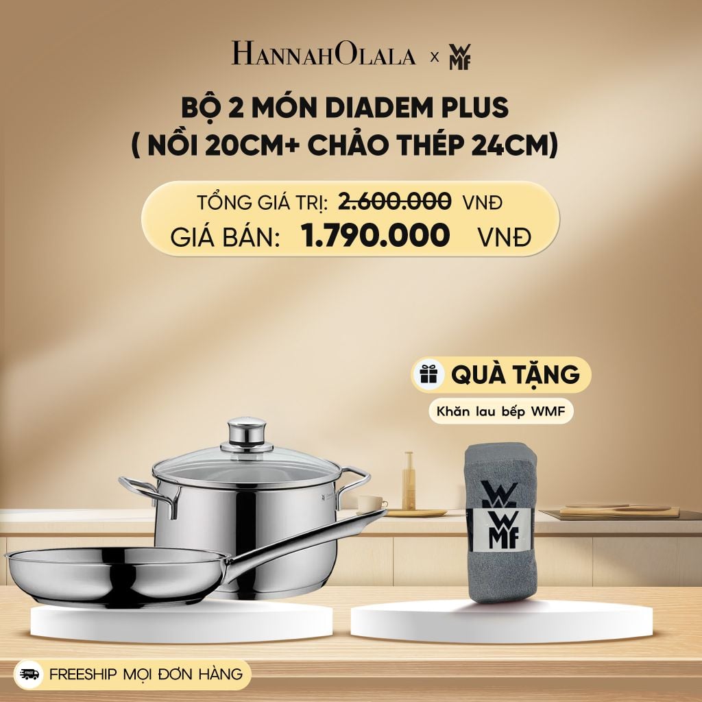  DEAL 8: BỘ 2 MÓN DIADEM PLUS ( NỒI 20CM+ CHẢO THÉP 24CM) 