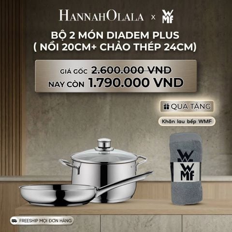  B175_DEAL 8: BỘ 2 MÓN DIADEM PLUS ( NỒI 20CM+ CHẢO THÉP 24CM) 