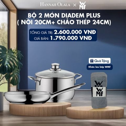  BỘ 2 MÓN DIADEM PLUS ( NỒI 20CM+ CHẢO THÉP 24CM) - DEAL 8 