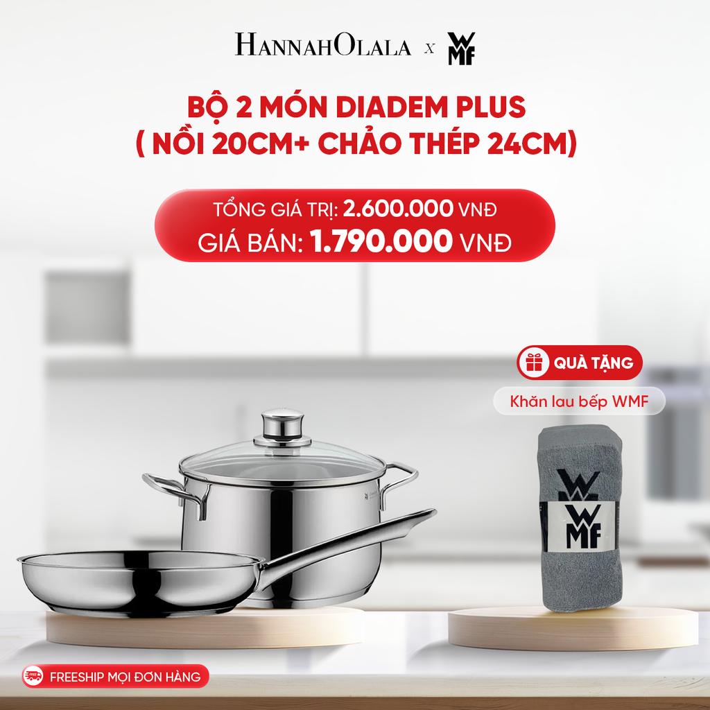  DEAL 8: BỘ 2 MÓN DIADEM PLUS ( NỒI 20CM+ CHẢO THÉP 24CM) 
