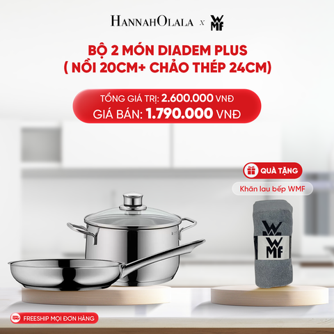  DEAL 8: BỘ 2 MÓN DIADEM PLUS ( NỒI 20CM+ CHẢO THÉP 24CM) 