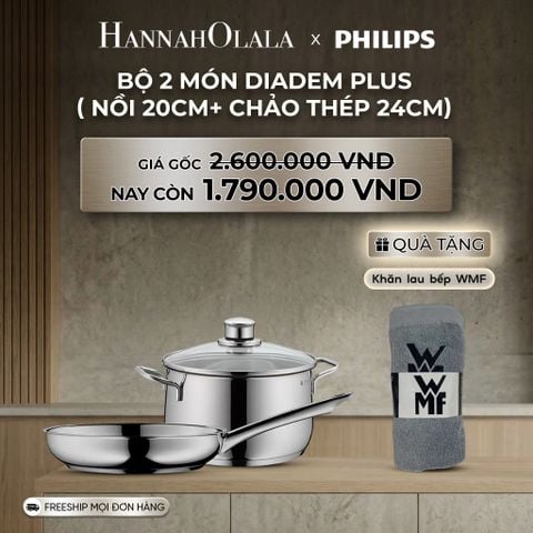  DEAL 8: BỘ 2 MÓN DIADEM PLUS ( NỒI 20CM+ CHẢO THÉP 24CM) 