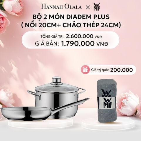 E113: DEAL 9: BỘ 2 MÓN DIADEM PLUS ( NỒI 20CM+ CHẢO THÉP 24CM) 