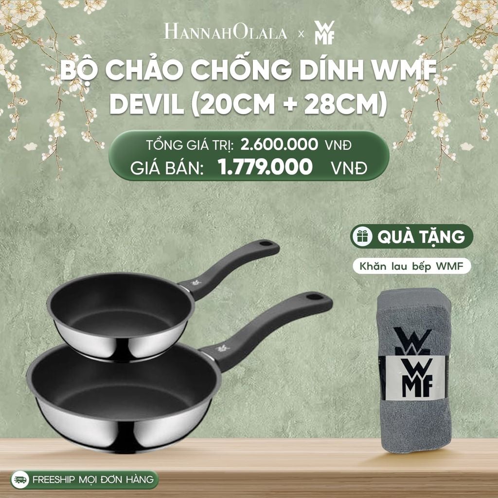  DEAL 6: BỘ CHẢO CHỐNG DÍNH WMF DEVIL (20CM + 28CM) 