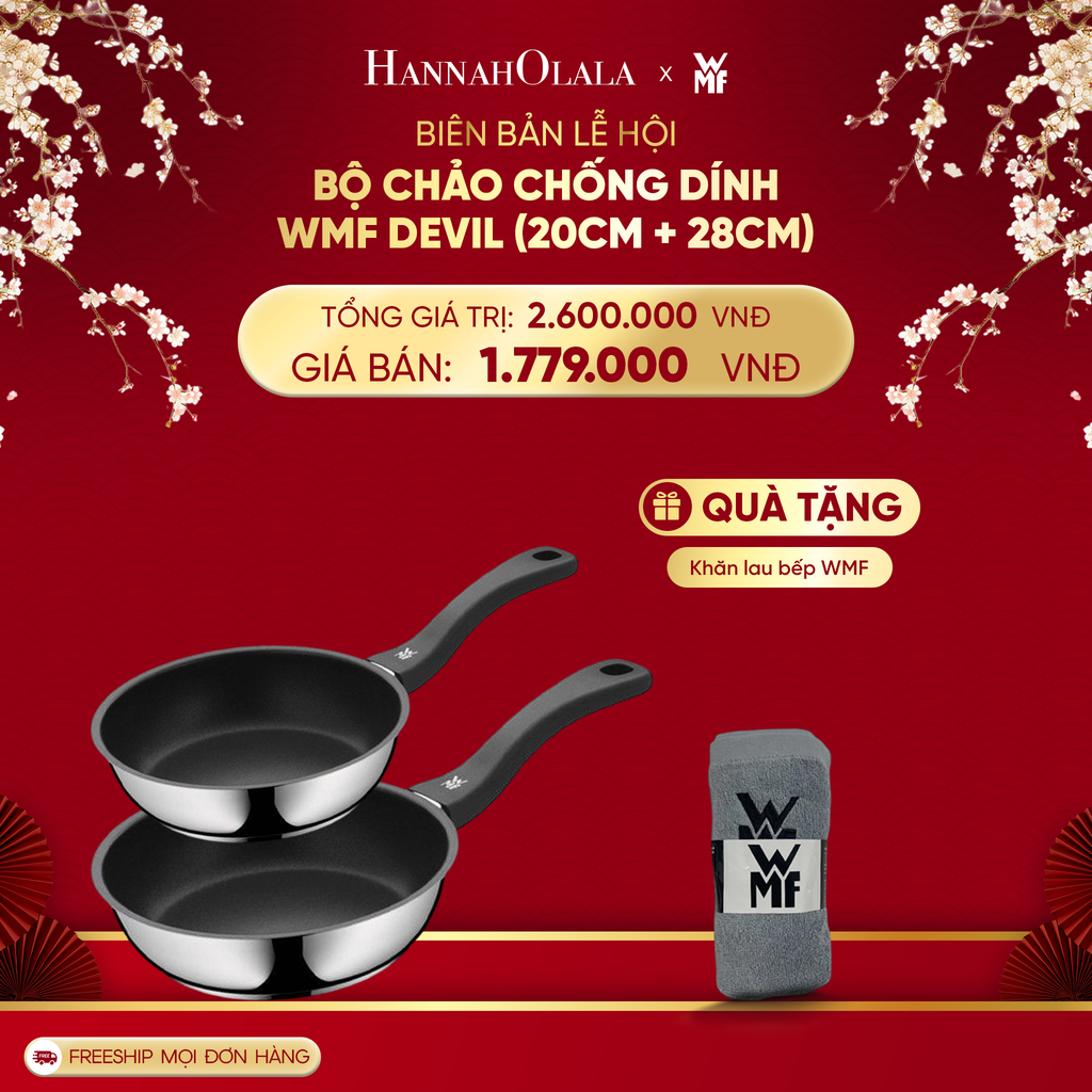  DEAL 6: BỘ CHẢO CHỐNG DÍNH WMF DEVIL (20CM + 28CM) 
