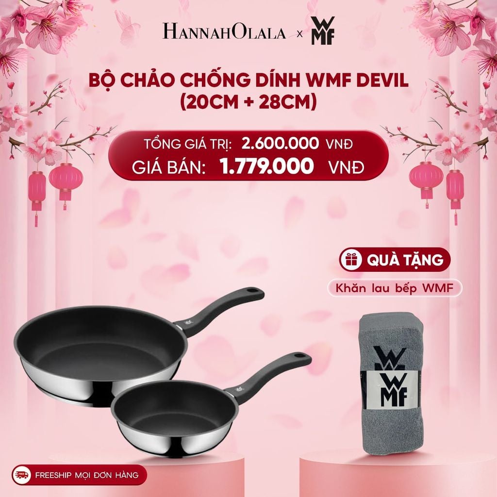  DEAL 6: BỘ CHẢO CHỐNG DÍNH WMF DEVIL (20CM + 28CM) 