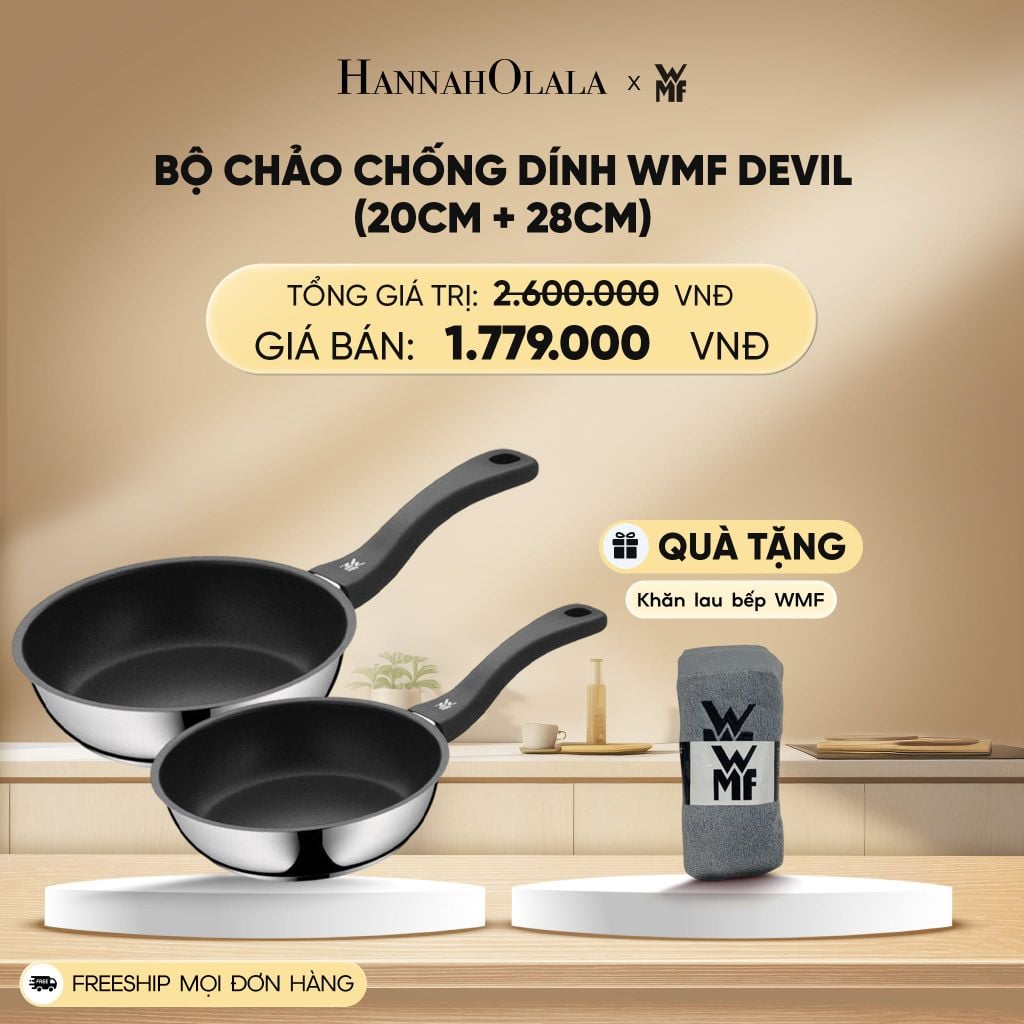  DEAL 6: BỘ CHẢO CHỐNG DÍNH WMF DEVIL (20CM + 28CM) 