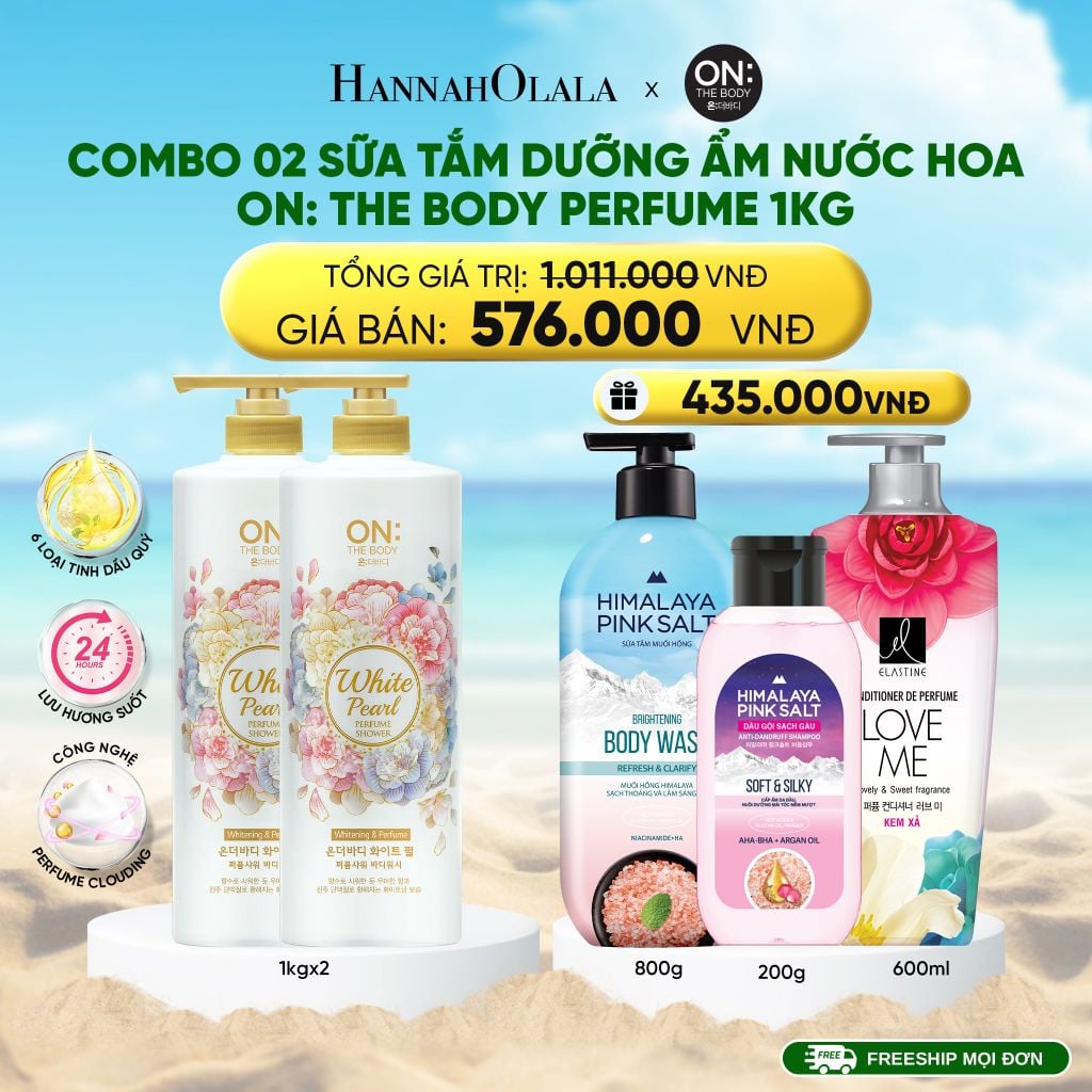  DEAL 04: COMBO 2 SỮA TẮM DƯỠNG ẨM HƯƠNG NƯỚC HOA ON: THE BODY PERFUME 1KG 