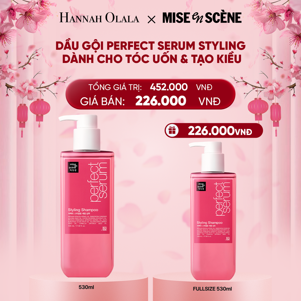  DEAL 7: DẦU GỘI 530ML MISE EN SCENE PERFECT SERUM STYLING DƯỠNG TÓC SUÔN MƯỢT, DỄ VÀO NẾP DÀNH CHO TÓC UỐN [PHIÊN BẢN LOGO CŨ] 